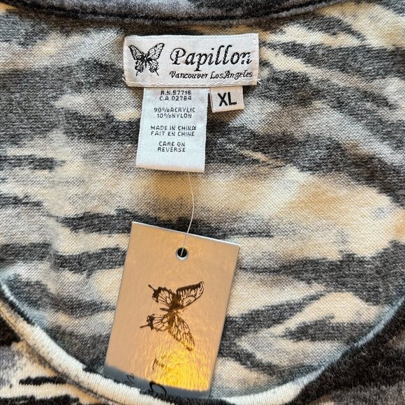 Papillon NWT Tiger Stripe Sweater Dress XL – Cozy Fall/Winter Knit Tunic - Picture 4 of 4